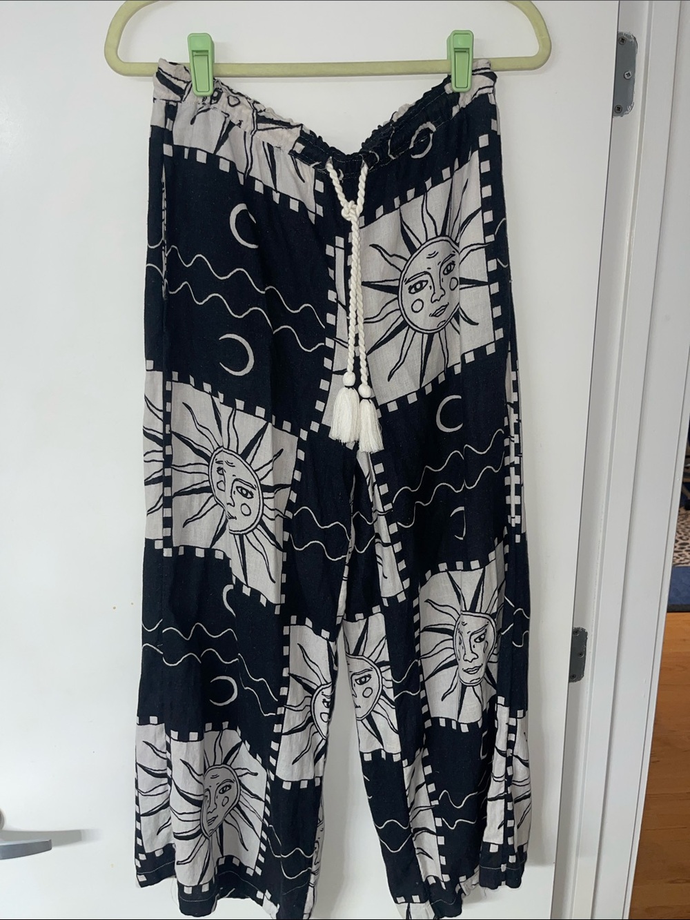 Anthropologie linen blend tigre indigo wide leg pants Sz XS